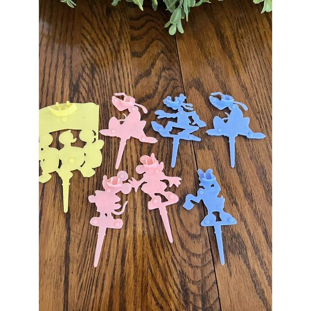Vintage Plastic Minnie Mickey Mouse Disney Cake Topper 1960s Pluto Donald Daisy